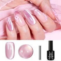 Verniz de unhas em gel Beetles Cat Eye Pink 15 mL com glitter Verniz de unhas em gel Beetles Cat Eye Pink 15 mL com glitter