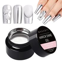 Verniz de unhas Makartt Mirror Shine Gel Metallic Silver 8mL