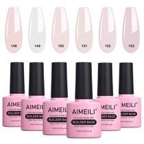 Verniz em Gel AIMEILI - Base, Builder e Cores Sheer (6 x 10ml)