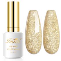 Verniz em Gel Imtiti Champagne Gold Glitter 15ml - Soak Off Verniz em Gel Imtiti Champagne Gold Glitter 15ml - Soak Off