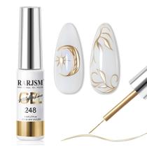 Verniz em Gel RARJSM - Dourado Metálico 8ml com Pincel Fino