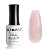 Verniz em gel RARJSM Nude Pink Rainbow Glitter 15 ml curado com UV/LED