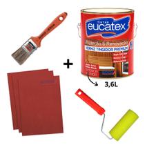 Verniz para Madeira Cor Imbuia 3,6L - Kit Completo