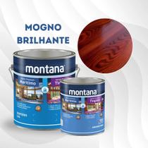 Verniz Premium Base Água Tingidor Mogno Brilhante 900ml Montana