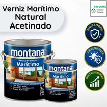 Verniz Premium Marítimo Natural Acetinado 3,6L Montana Proteção para Madeira Verniz Premium Marítimo Natural Acetinado 3,6L Montana Proteção para Madeira