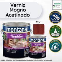 Verniz Premium Tingidor Mogno Acetinado 3,6L Montana Proteção para Madeira Verniz Premium Tingidor Mogno Acetinado 3,6L Montana Proteção para Madeira