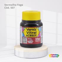 Verniz Vitral Tinta Para Vidro com 37ML cor VERMELHO FOGO cód. 507