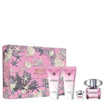 Versace Kit Bright Crystal EDT + Bath Shower Gel + Body Lotion + Miniatura.