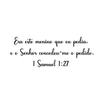 Versiculo Parede "1 Samuel 1:27" Mdf Preto