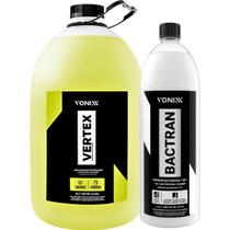 Vertex 5L Limpeza Estofados Automotivo Residencial Removedor Sujeiras Manchas Bactran 1,5L Limpador Bactericida Ultra Concentrado Vonixx