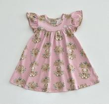 Vestido 1/8 Milon Rosa Estampa Ursinhos com Flores Delicado Vestido 1/8 Milon Rosa Estampa Ursinhos com Flores Delicado