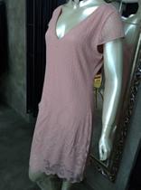 Vestido 1380 MC Decote V V e Renda Rosa Blush (tamanho GG) New Styl
