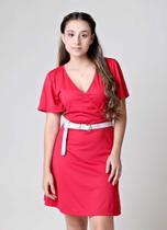 Vestido Abertura Transpassada Vermelho Kaltty