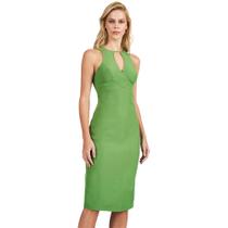 Vestido Acostamento Justo In24 Verde Feminino