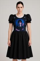 Vestido Adulto e Infantil Wandinha Preto Liso Halloween Vestido Adulto e Infantil Wandinha Preto Liso Halloween