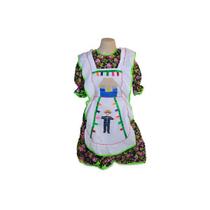 Vestido Adulto Junino Avental Preto Flores Tam. M Vestido Adulto Junino Avental Preto Flores Tam. M