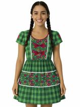 Vestido Adulto Temático Estampado Festa Junina Verde Vestido Adulto Temático Estampado Festa Junina Verde