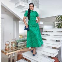 Vestido Adulto ,Tule Verde Floral,Tamanho M