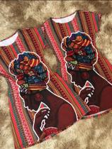 Vestido afro de algodão