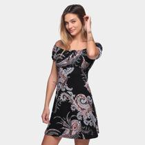 Vestido Água Viva Curto Ombro A Ombro Floral Vestido Água Viva Curto Ombro A Ombro Floral