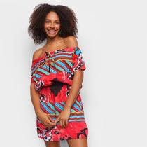 Vestido Água Viva Ombro a Ombro Estampado Vestido Água Viva Ombro a Ombro Estampado