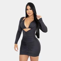 Vestido ajustavel Curto 2 peças Manga Longa Top Com Bojo Suplex Vestido ajustavel Curto 2 peças Manga Longa Top Com Bojo Suplex