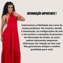 Vestido Alça Decotado Longo Luxo Feminino Com Babado Nâo Tem Bojo Tecido Duna Vestido Alça Decotado Longo Luxo Feminino Com Babado Nâo Tem Bojo Tecido Duna