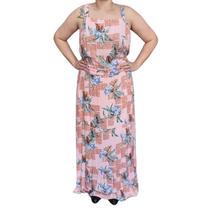 Vestido Alça Longo Estampado Mel e Canela Plus Size Vestido Alça Longo Estampado Mel e Canela Plus Size