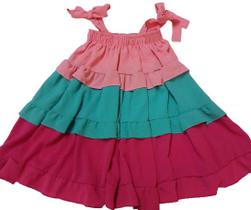 Vestido Alça Luxo Menina Infantil Verão Lessa Kids Rf 8669