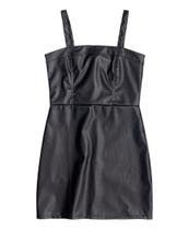 Vestido alcas de couro preto