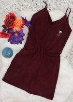 Vestido alcinha bordô