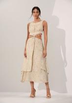 Vestido alcinha céu de concha cor creme -tamanho m Vestido alcinha céu de concha cor creme -tamanho m