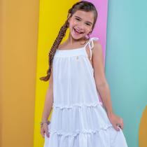 Vestido Alcinha Feminino Liso Branco - Clarabela