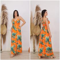 Vestido Alcinha Longo Tropical