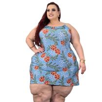 Vestido Alcinha Plus Size Feminino Estampa Sortida Moda Feminina