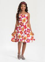 Vestido Alcinha Verão Menina Natural Flores Coloridas Vestido Alcinha Verão Menina Natural Flores Coloridas