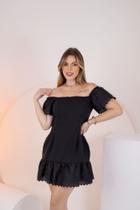 Vestido alfaiataria guipir e lese