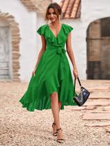 Vestido alfaiataria strips green feminino -tamanho m