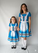 Vestido Alice Infantil e Adulto Carnaval Vestido Alice Infantil e Adulto Carnaval