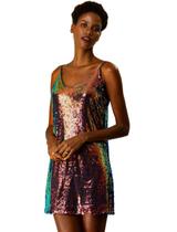 Vestido Allegra K Glitter, lantejoulas, decote em V, alça espaguete, feminino Vestido Allegra K Glitter, lantejoulas, decote em V, alça espaguete, feminino