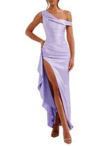 Vestido Alphirkut Satin Bridesmaid para mulheres DA MA Long Lavender Vestido Alphirkut Satin Bridesmaid para mulheres DA MA Long Lavender