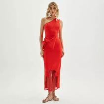 Vestido amarante do brasil super midi com laco melancia red Vestido amarante do brasil super midi com laco melancia red