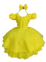 Vestido amarelo borboletas luxo para festas e casamentos 1 ao 4