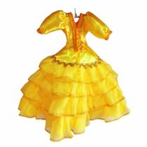 Vestido Amarelo para Boneca Cigana de Porcelana Sofisticação e Energia Ciganas