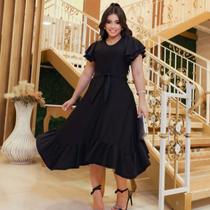 Vestido Ana Bella Assimétrico Soltinho Moda Evangélica