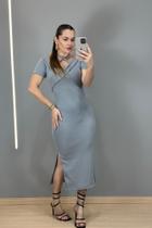 Vestido Anarruga decote cruzado