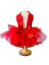 Vestido Anelise Vermelho para cachorro e gato Vestido Anelise Vermelho para cachorro e gato