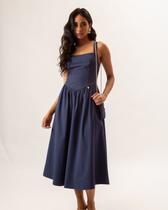Vestido Angela Tamanho:MCor:Azul Marinho