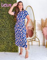 Vestido animal print azul