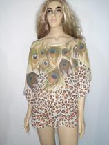 Vestido animal print estampado em crepe suíço. (Tam: M)